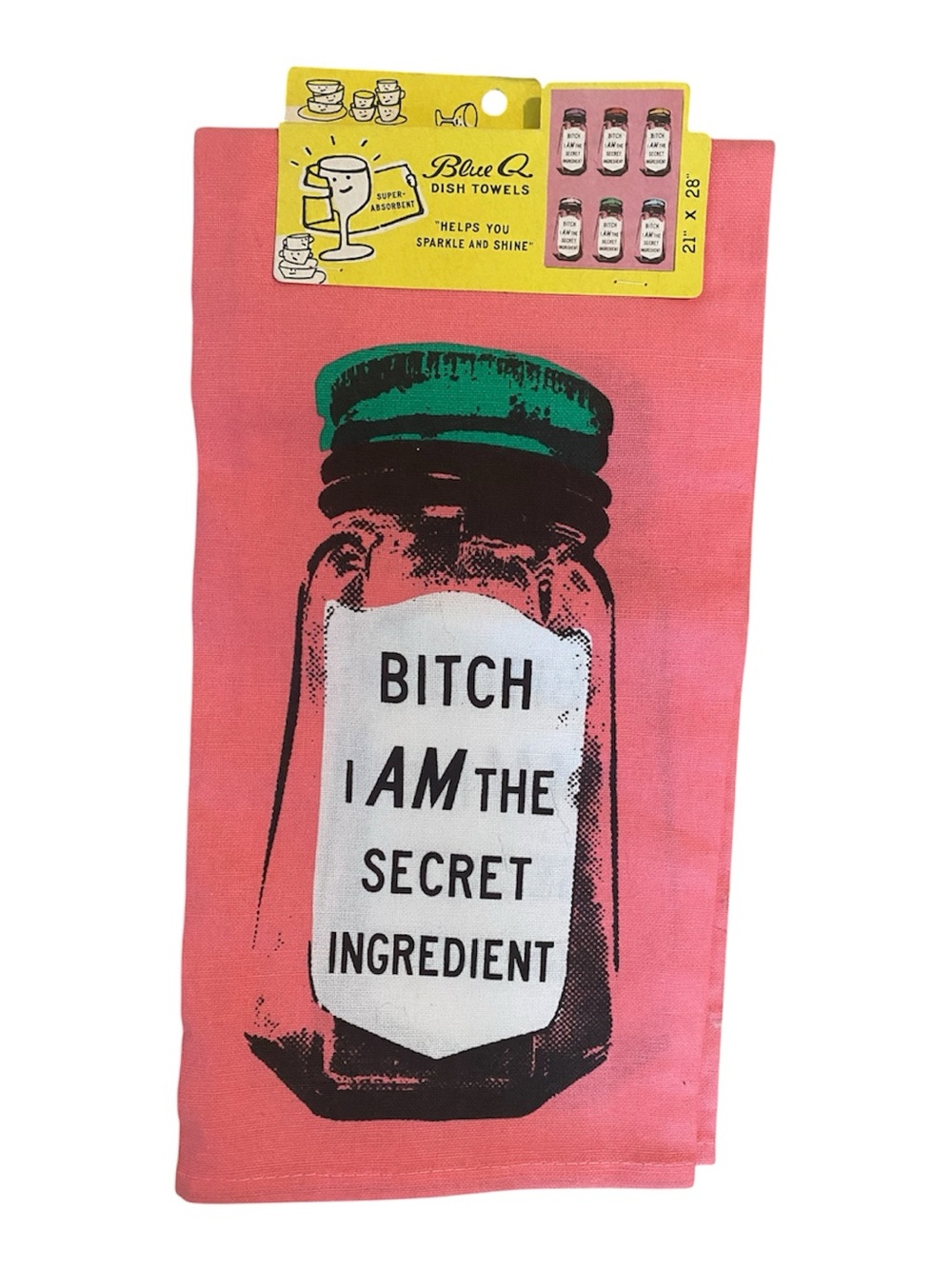 Blue Q Dish Towel “B**** I Am The Secret Ingredient “, 100% Cotton , 21”x28” NWT